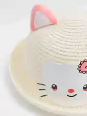 Молочный панама для девочки, соломенная