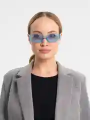 Голубой солнцезащитные очки, прямоугольные