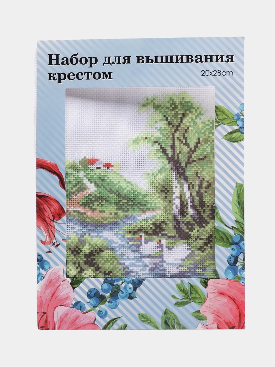 Лесной зеленый вышивка крестом, 20х28