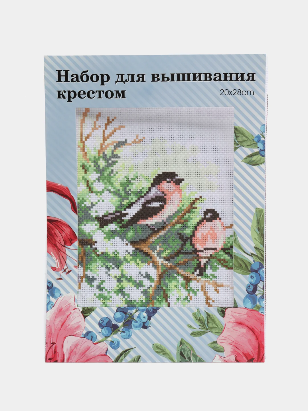Коралловый меланж вышивка крестом, 20х28