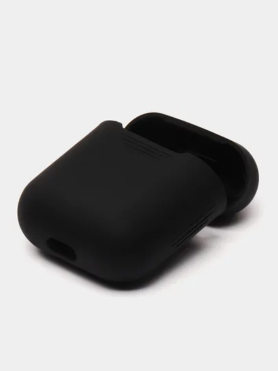 Чехол для Apple AirPods 1 / AirPods 2 черный силиконовый