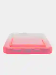 Фуксия силиконовый чехол с защитой камеры для iPhone 12 Pro, 13 Pro Max с карманом для карт