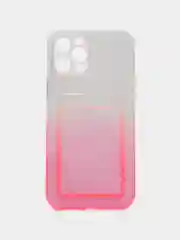 Фуксия силиконовый чехол с защитой камеры для iPhone 12 Pro, 13 Pro Max с карманом для карт