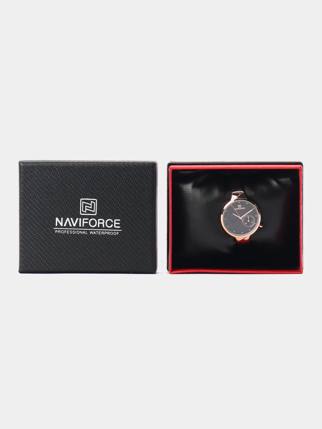 Черный женские наручные часы Naviforce NF5001 в подарочной упаковке