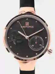 Черный женские наручные часы Naviforce NF5001 в подарочной упаковке