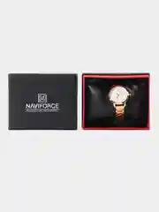 Розовый женские наручные часы Naviforce NF5008 с календарём в подарочной упаковке
