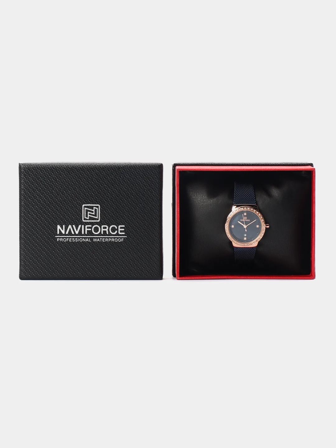Синий женские наручные часы Naviforce NF5005 с календарём в подарочной упаковке