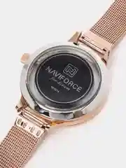 Золотой женские наручные часы Naviforce NF5014 с календарём в подарочной упаковке