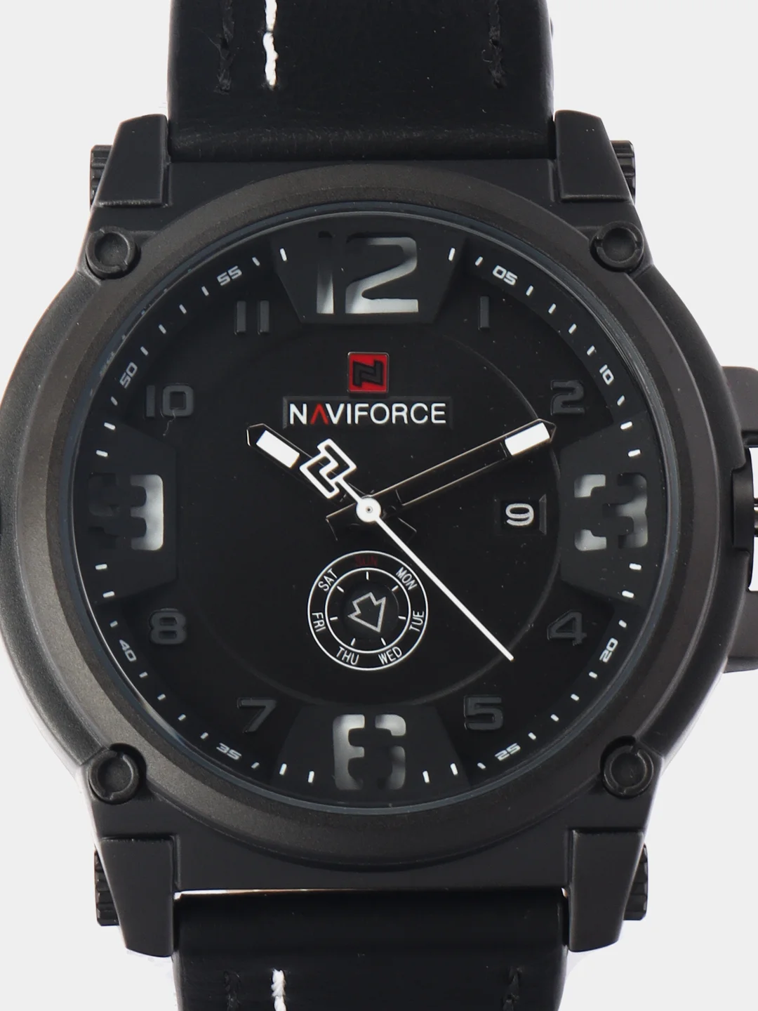 Черный мужские наручные часы Naviforce NF9099 с календарём, в подарочной упаковке