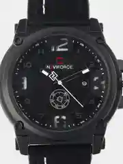 Черный мужские наручные часы Naviforce NF9099 с календарём, в подарочной упаковке
