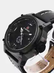 Черный мужские наручные часы Naviforce NF9099 с календарём, в подарочной упаковке