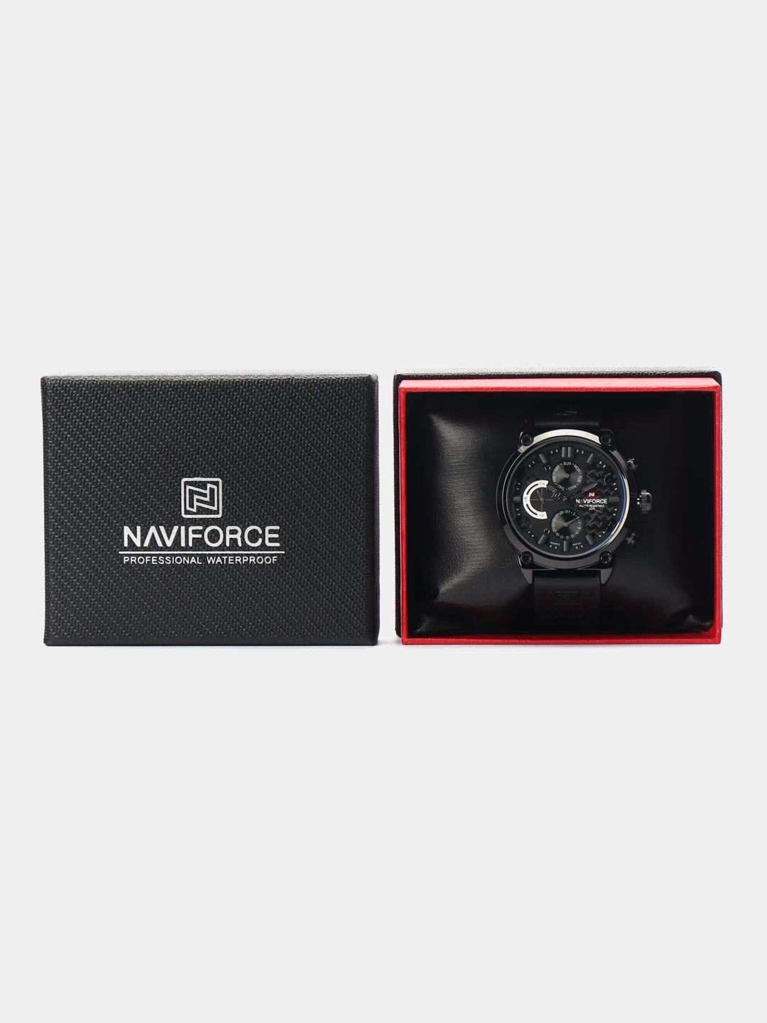 Серый мужские наручные часы Naviforce NF9068L с хронографом, в подарочной упаковке