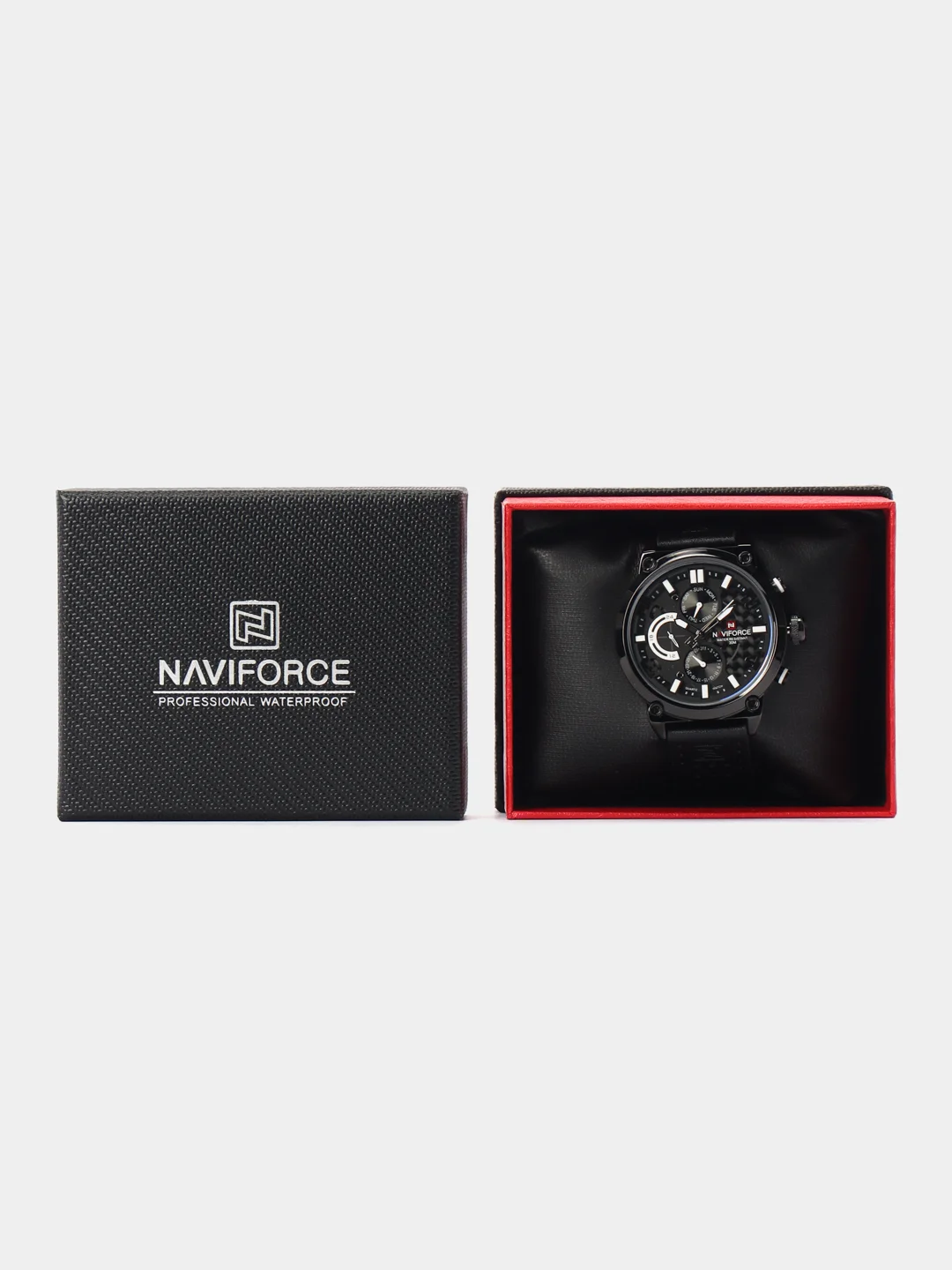 Белый мужские наручные часы Naviforce NF9068L с хронографом, в подарочной упаковке