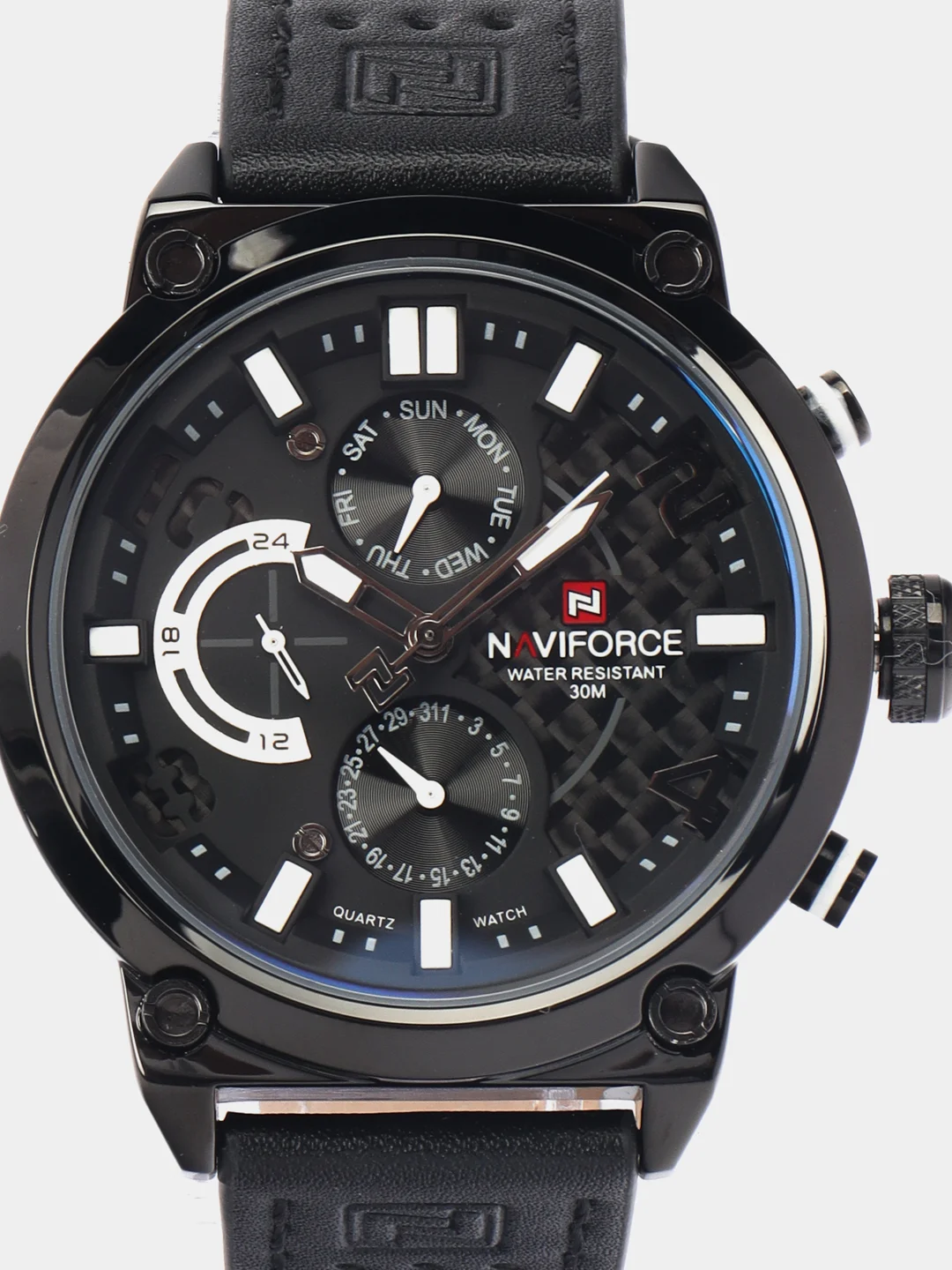 Белый мужские наручные часы Naviforce NF9068L с хронографом, в подарочной упаковке