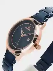 Синий женские наручные часы Naviforce NF5008 с календарём в подарочной упаковке