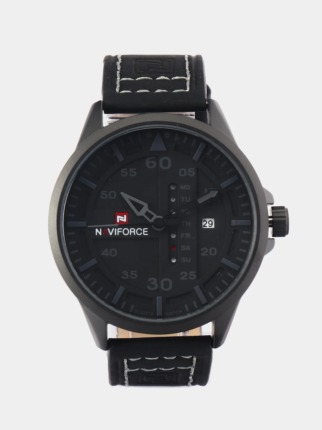 Серый мужские наручные часы Naviforce NF9074 с календарём, в подарочной упаковке