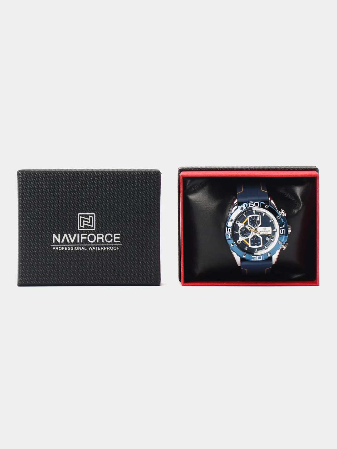 Синий мужские наручные часы Naviforce 8018T с хронографом, в подарочной упаковке
