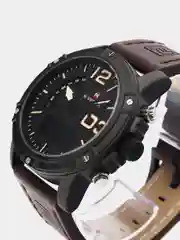 Шоколадный мужские наручные часы Naviforce NF9095 с хронографом, в подарочной упаковке