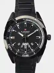 Черный мужские наручные часы Naviforce NF9038 с календарём, в подарочной упаковке