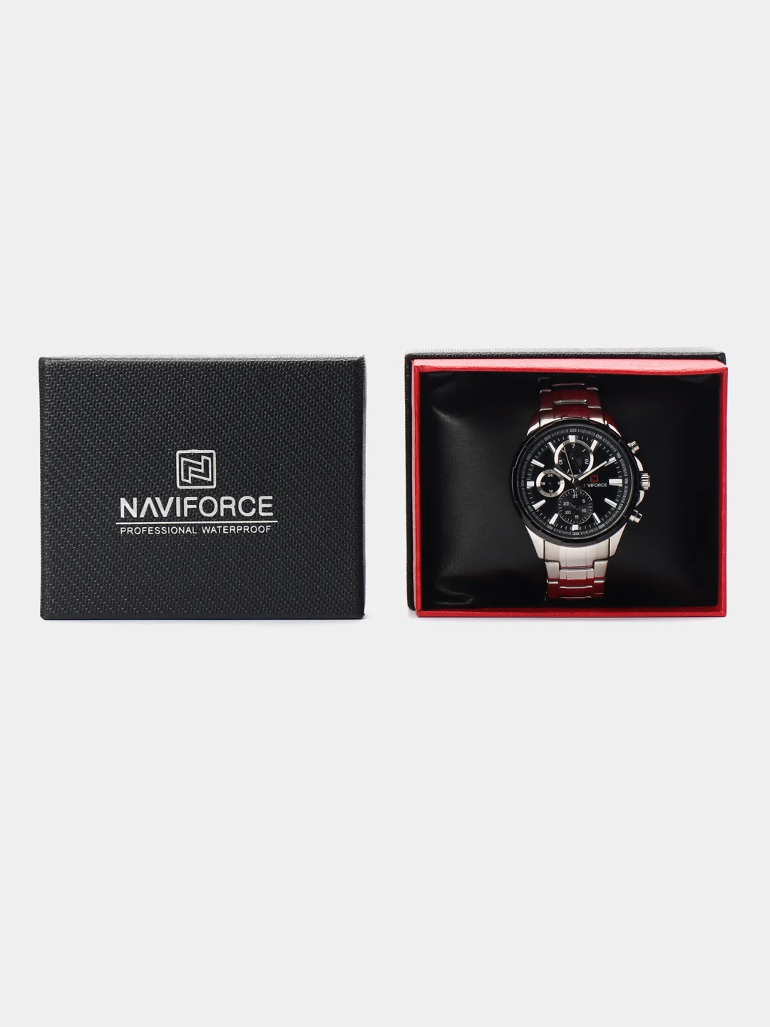 Угольный мужские наручные часы Naviforce NF9089S с хронографом, в подарочной упаковке