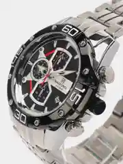 Серебряный мужские наручные часы Naviforce NF8018 с хронографом, в подарочной упаковке