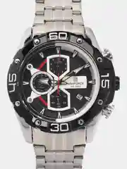 Серебряный мужские наручные часы Naviforce NF8018 с хронографом, в подарочной упаковке