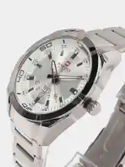 Серый металлик мужские наручные часы Naviforce NF9038 с календарём, в подарочной упаковке