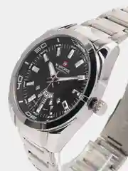 Серебряный мужские наручные часы Naviforce NF9038 с календарём, в подарочной упаковке