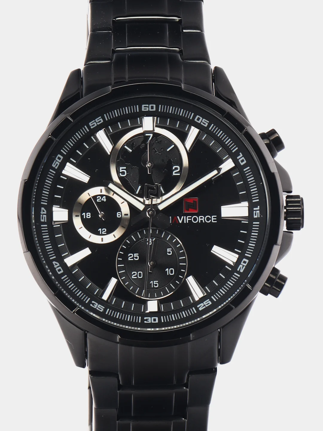 Черный мужские наручные часы Naviforce NF9089S с хронографом, в подарочной упаковке