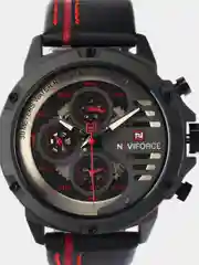 Красный мужские наручные часы Naviforce NF9110 с хронографом, в подарочной упаковке