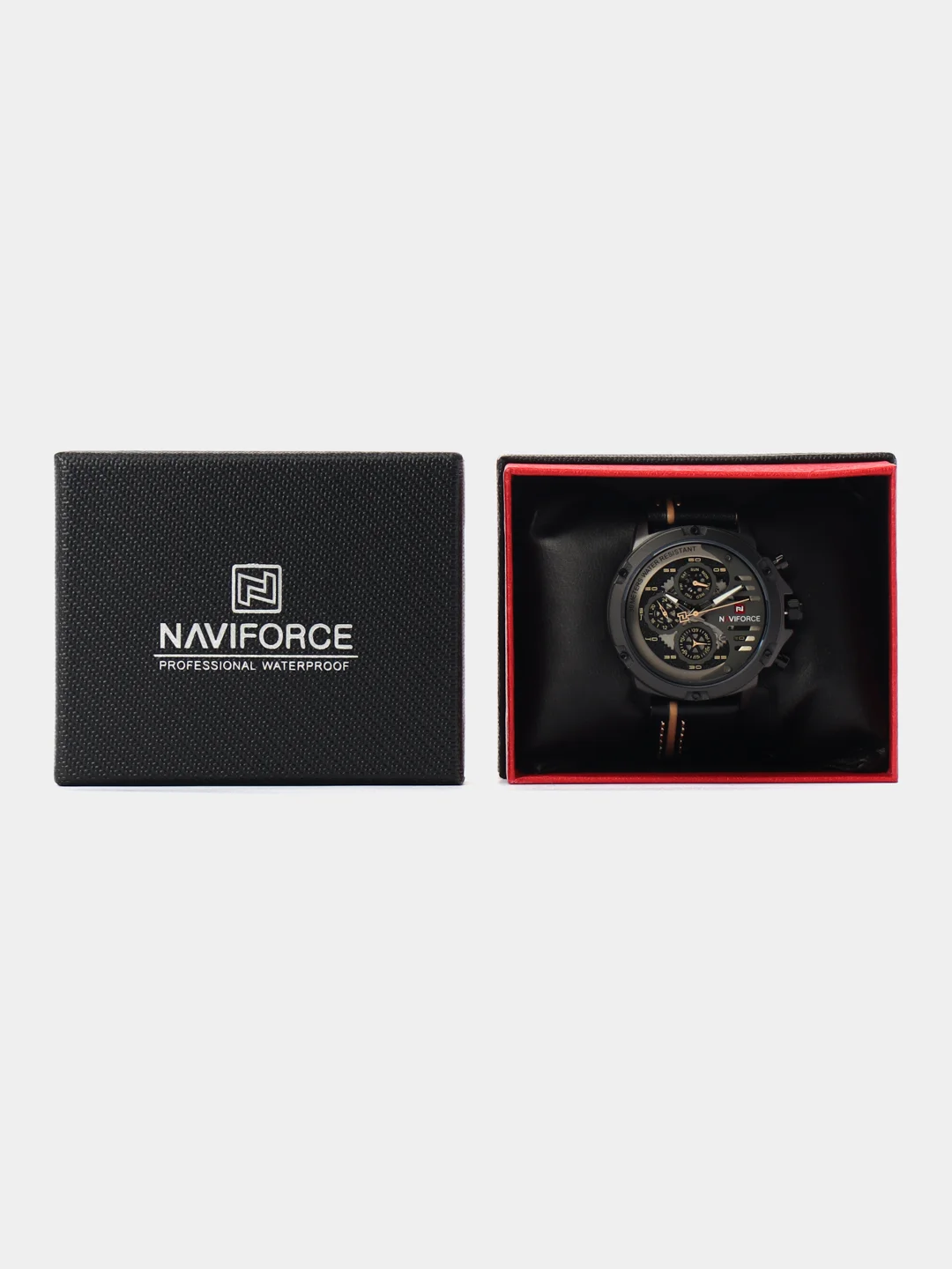 Белый мужские наручные часы Naviforce NF9110 с хронографом, в подарочной упаковке