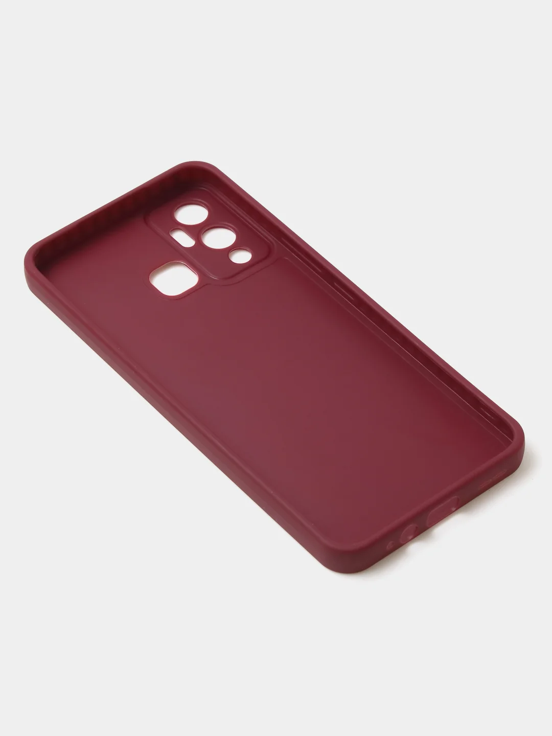 Бордовый чехол для Infinix Hot 12 Play матовый с дополнительной защитой камеры