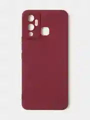 Бордовый чехол для Infinix Hot 12 Play матовый с дополнительной защитой камеры