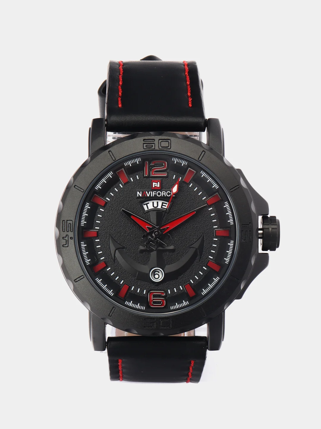 Угольный мужские наручные часы Naviforce NF9122 с календарём, в подарочной упаковке