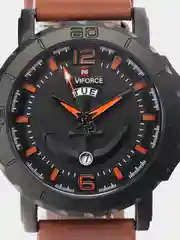 Коричневый мужские наручные часы Naviforce NF9122 с календарём, в подарочной упаковке