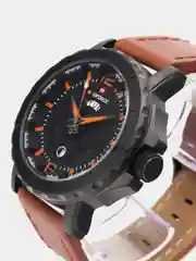 Коричневый мужские наручные часы Naviforce NF9122 с календарём, в подарочной упаковке