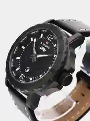 Черный мужские наручные часы Naviforce NF9122 с календарём, в подарочной упаковке