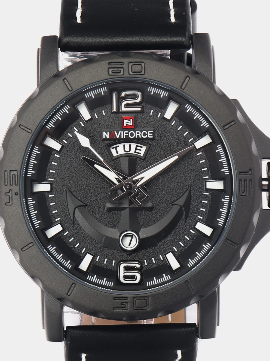 Черный мужские наручные часы Naviforce NF9122 с календарём, в подарочной упаковке