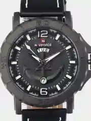 Черный мужские наручные часы Naviforce NF9122 с календарём, в подарочной упаковке