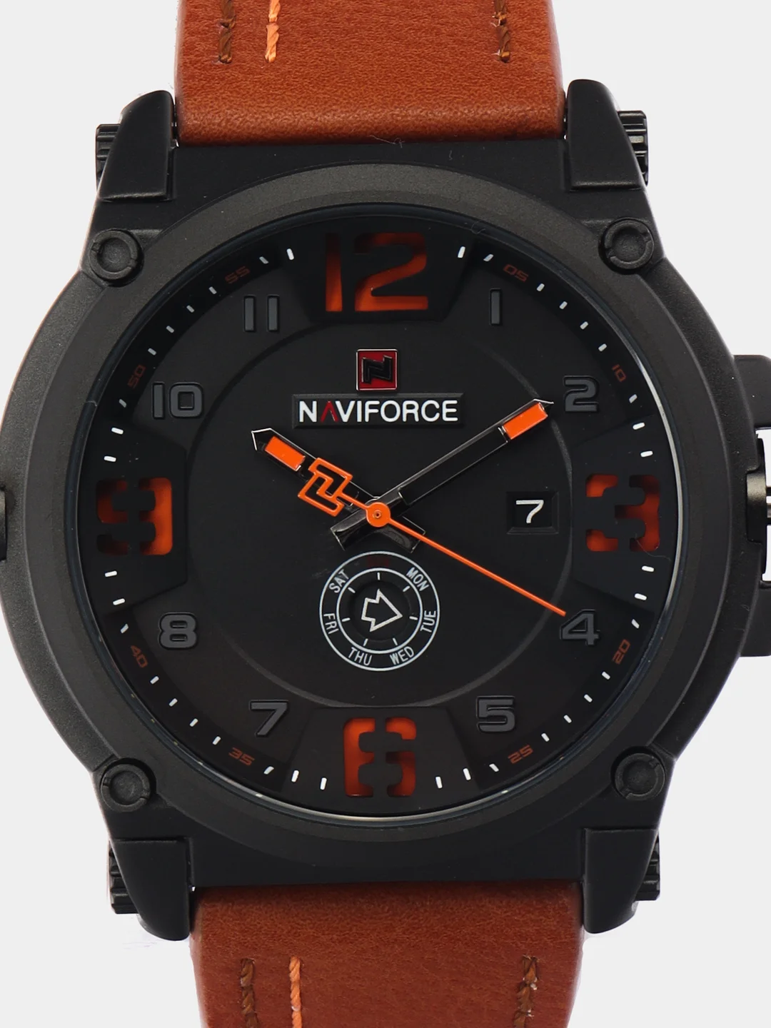 Карамельный мужские наручные часы Naviforce NF9099 с календарём, в подарочной упаковке