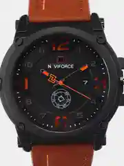 Карамельный мужские наручные часы Naviforce NF9099 с календарём, в подарочной упаковке