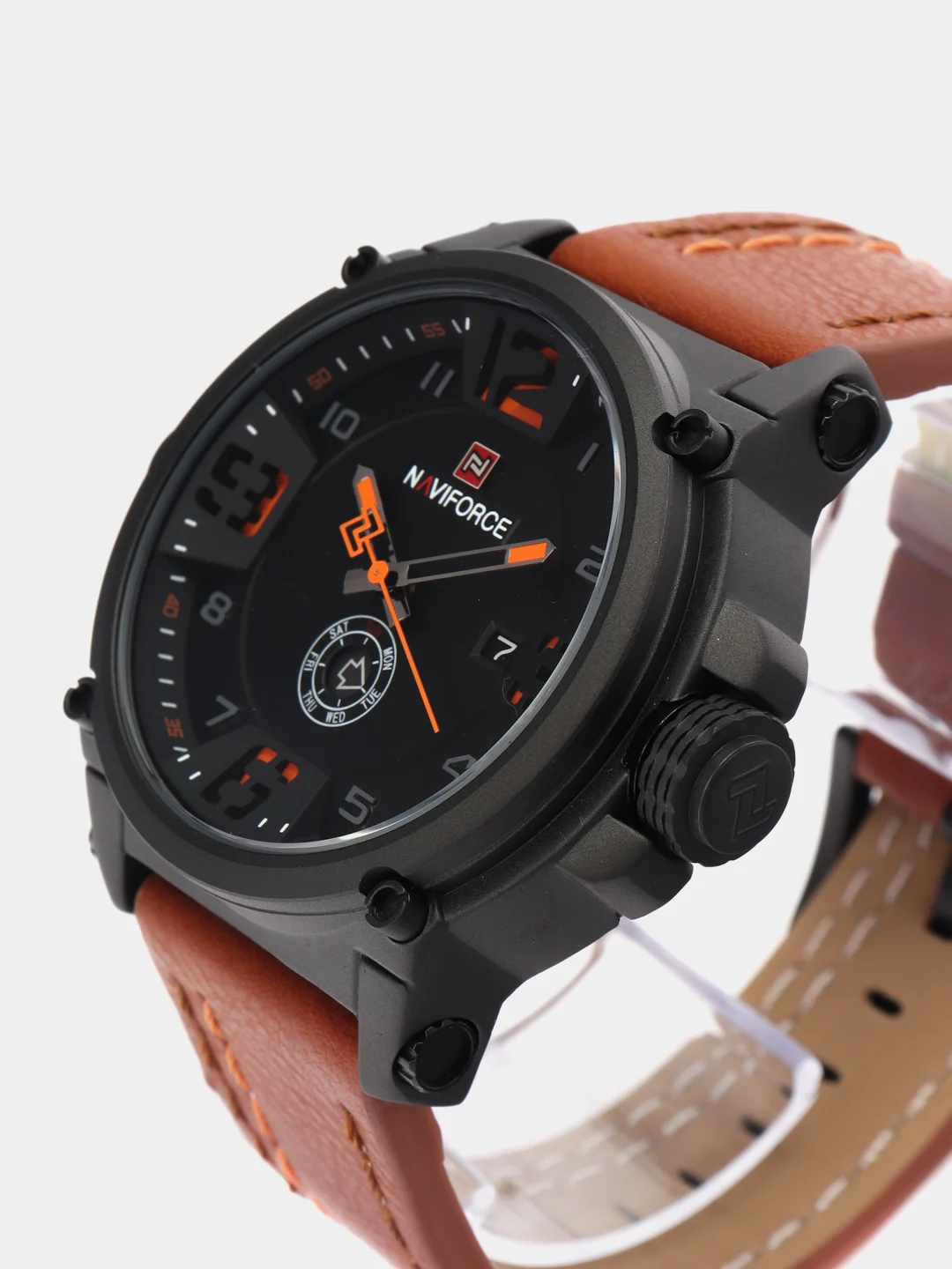 Карамельный мужские наручные часы Naviforce NF9099 с календарём, в подарочной упаковке