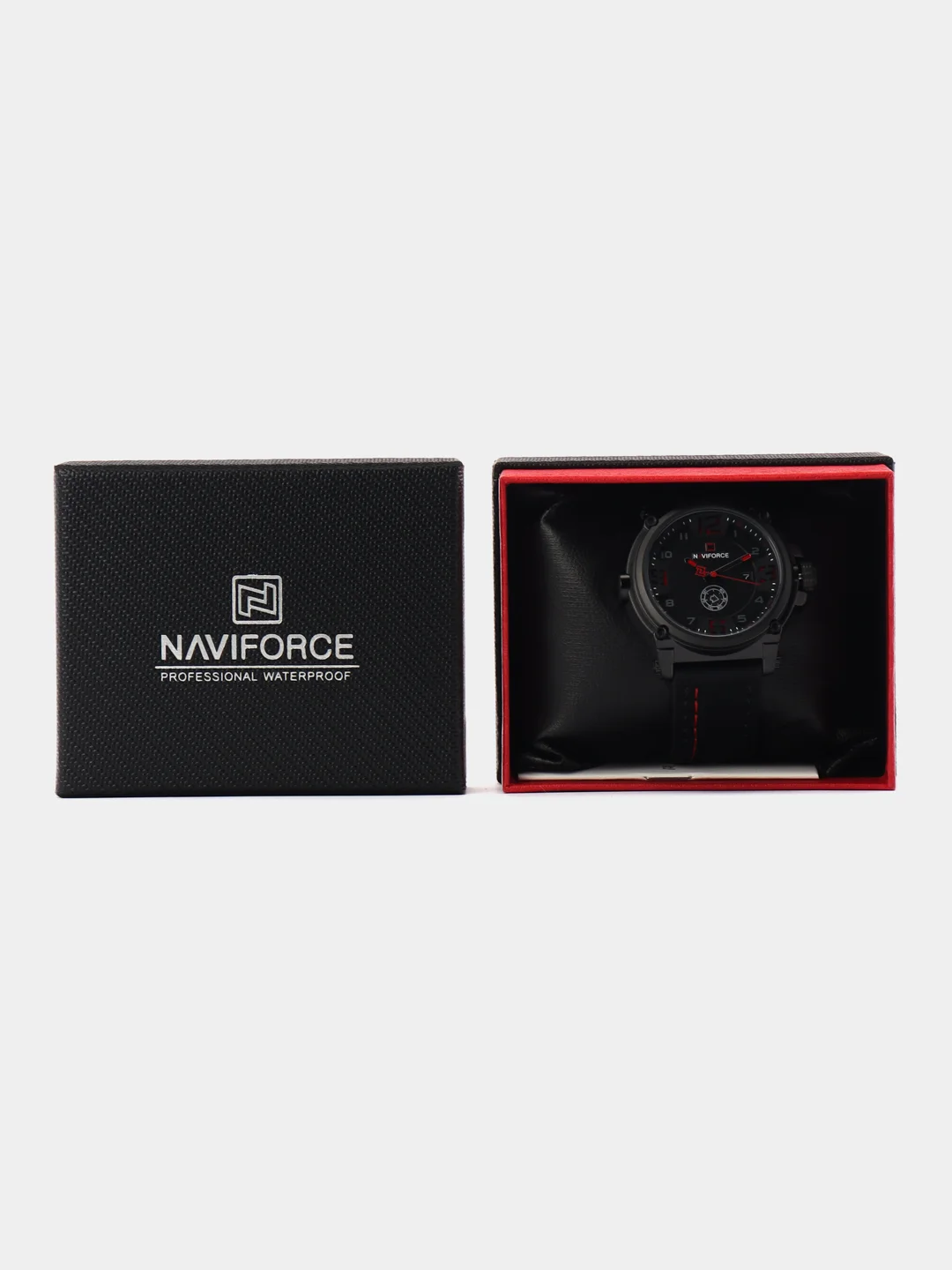 Угольный мужские наручные часы Naviforce NF9099 с календарём, в подарочной упаковке