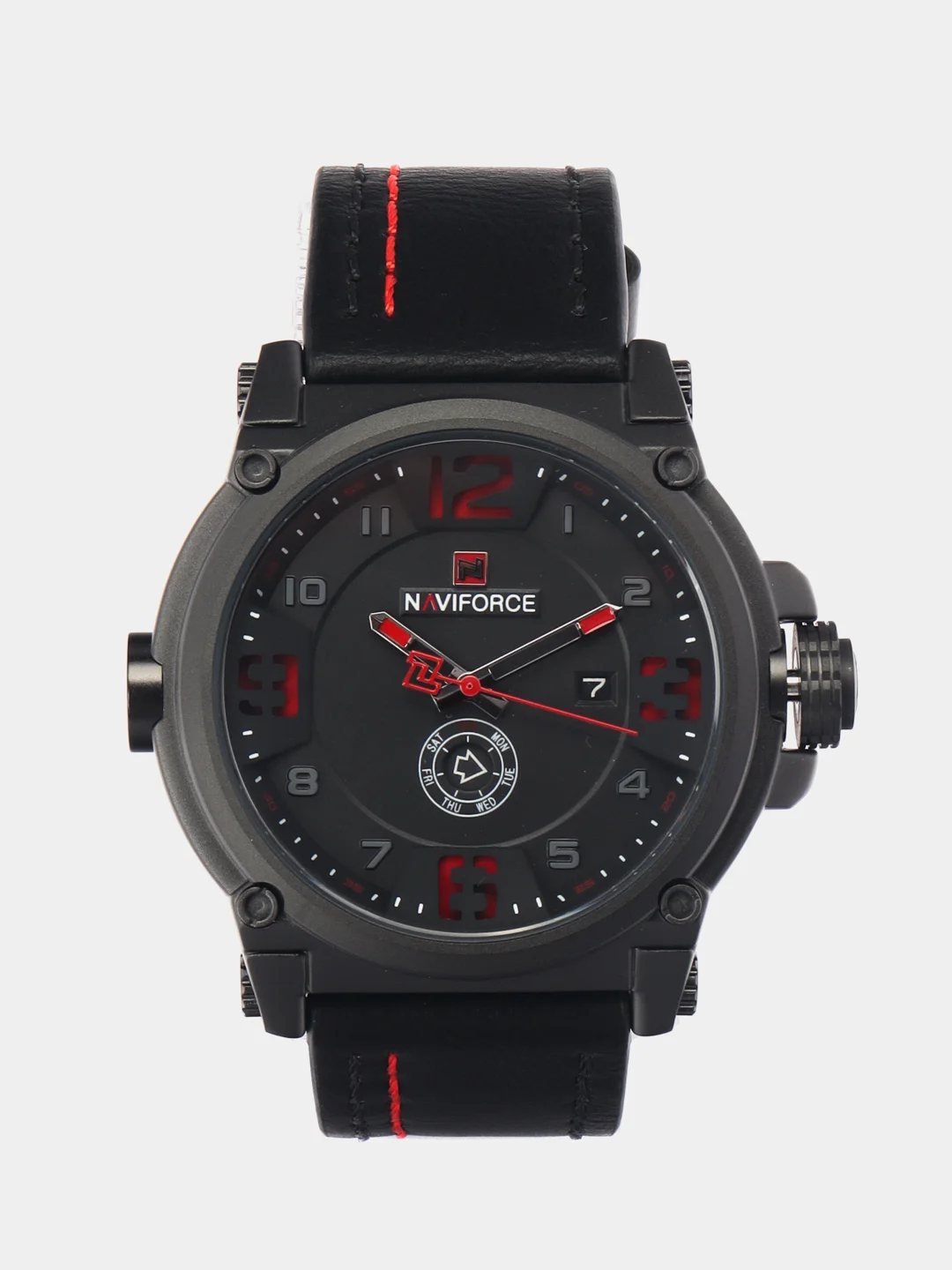 Угольный мужские наручные часы Naviforce NF9099 с календарём, в подарочной упаковке