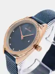 Темно-синий женские наручные часы Naviforce NF5015 с календарём в подарочной упаковке