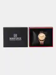 Розовый женские наручные часы Naviforce NF5015 с календарём в подарочной упаковке