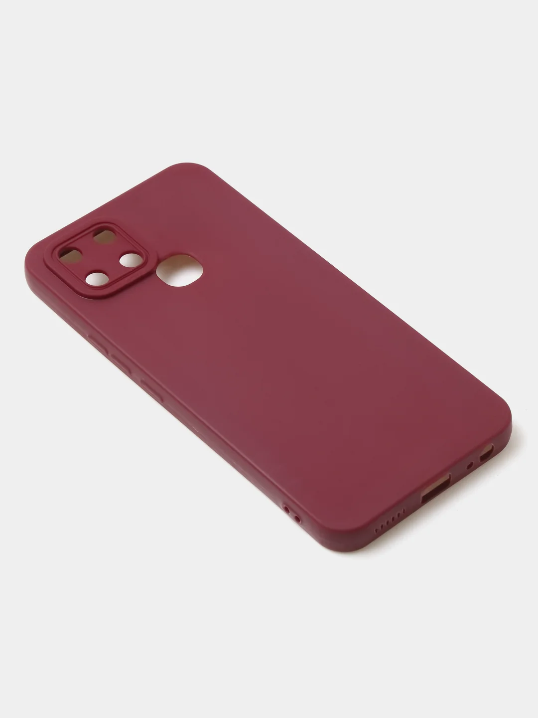Бордовый чехол для Infinix Smart 6, матовый, с дополнительной защитой камеры
