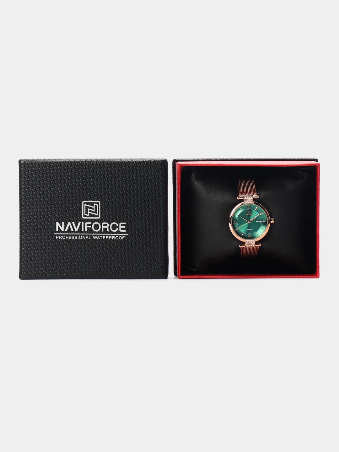 Зеленый женские наручные часы Naviforce NF5019 в подарочной упаковке