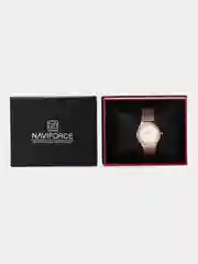 Золотой женские наручные часы Naviforce NF5005 с календарём в подарочной упаковке