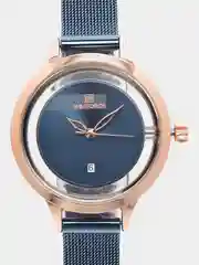 Синий женские наручные часы Naviforce NF5014 с календарём в подарочной упаковке
